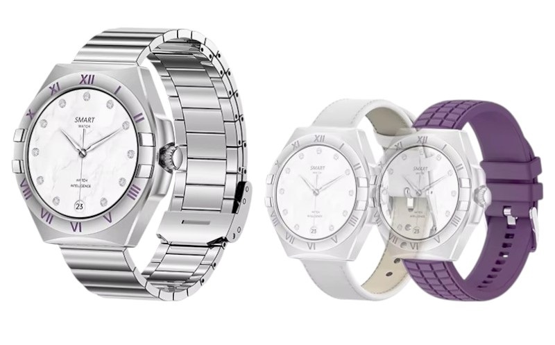 Σετ Smartwatch με 3 λουράκια - LG80 Mini - 065066 - Purple