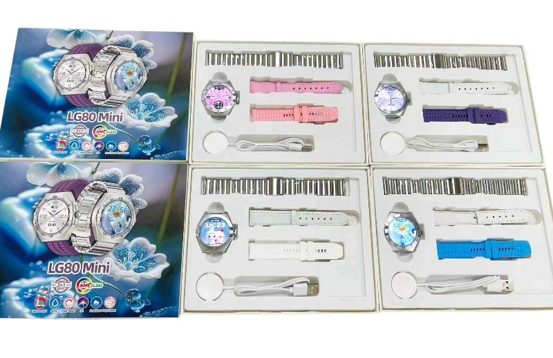 Σετ Smartwatch με 3 λουράκια - LG80 Mini - 065066 - Purple