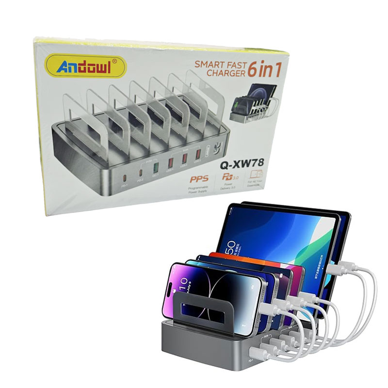0751085 Andowl Σταθμός Γρήγορης Φόρτισης 6 Θέσεων Q-XW78 - Fast Charging Station