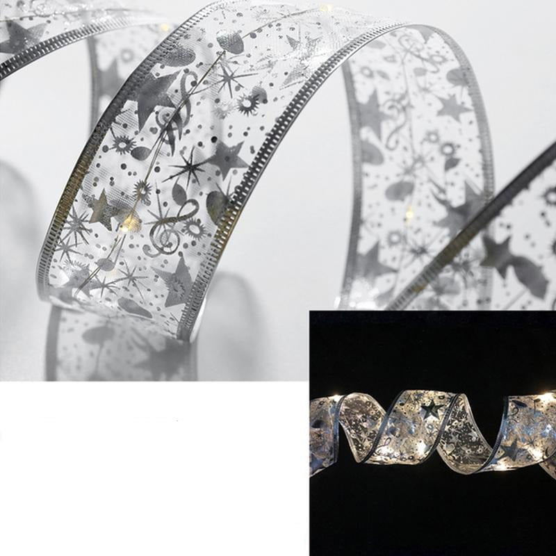 082264-1 Χριστουγεννιάτικη Κορδέλα με Ενσωματωμένο Φωτισμό 50Led 5m - Christmas Ribbon with Lighting