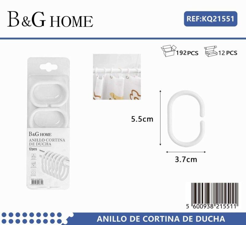 Κρίκοι κουρτίνας μπάνιου - White - 21551