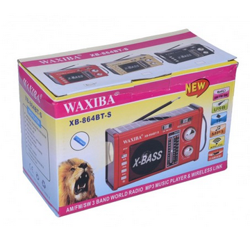 Επαναφορτιζόμενο ραδιόφωνο με ηλιακό πάνελ - XB864 BT-S - 108648 - Red