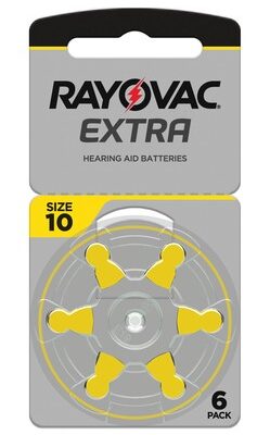 10MF-1 RAYOVAC μπαταρίες ακουστικών βαρηκοΐας 10MF, mercury free, 1.45V, 6τμχ