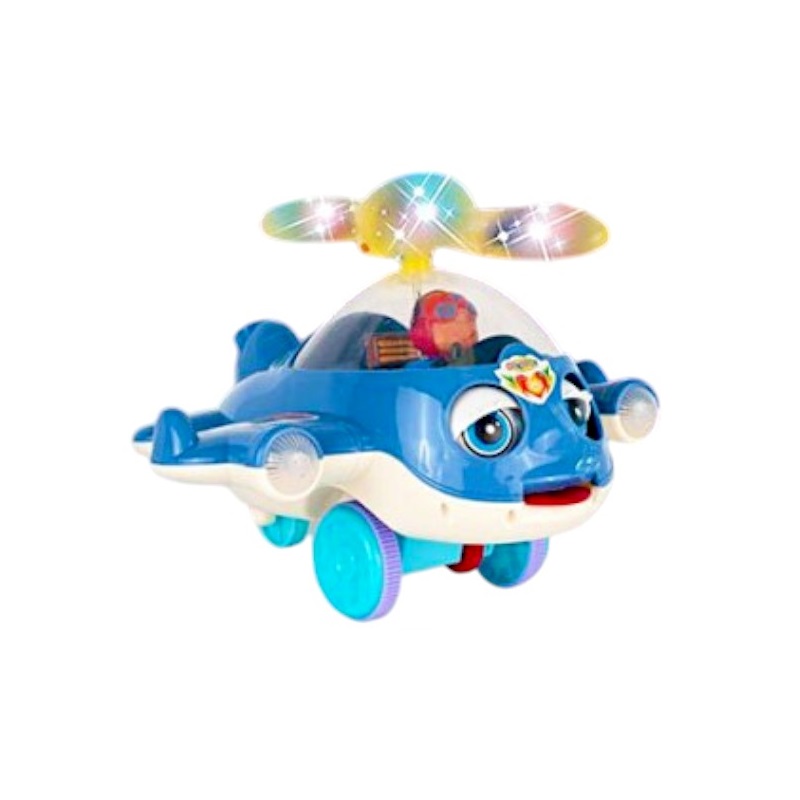 Συρόμενο παιχνίδι Αεροπλανάκι με φωτισμό - 701 - 117276 - Blue