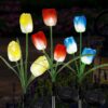 Φωτιζόμενα διακοσμητικά λουλούδια LED με ηλιακό πάνελ - 2pcs - 150296 - Red