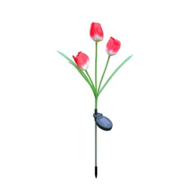 150296_r Φωτιζόμενα διακοσμητικά λουλούδια LED με ηλιακό πάνελ - 2pcs - 150296 - Red