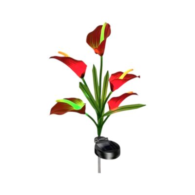 150302-4 Φωτιζόμενα διακοσμητικά λουλούδια LED με ηλιακό πάνελ - 2pcs - 150302 - Red