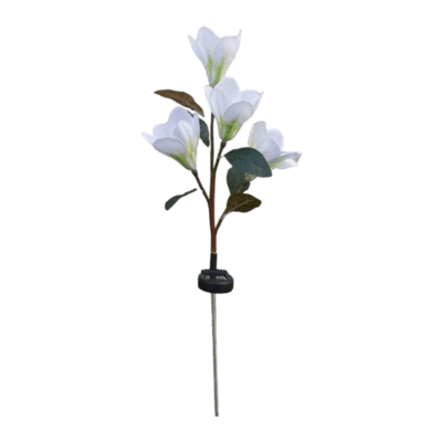 150357_w Φωτιζόμενα διακοσμητικά λουλούδια LED με ηλιακό πάνελ - 2pcs - 150357 - White