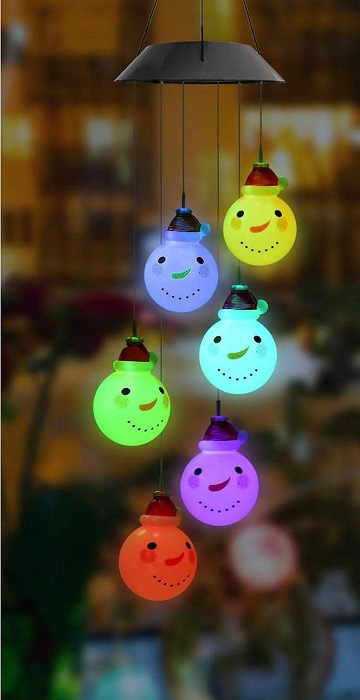 Ηλιακό χριστουγεννιάτικο διακοσμητικό με φωτισμό LED - Χιονάνθρωπος - 150517