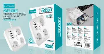 Πολύπριζο 3 θέσεων με θύρες USB - KOS-27015EU - 270155