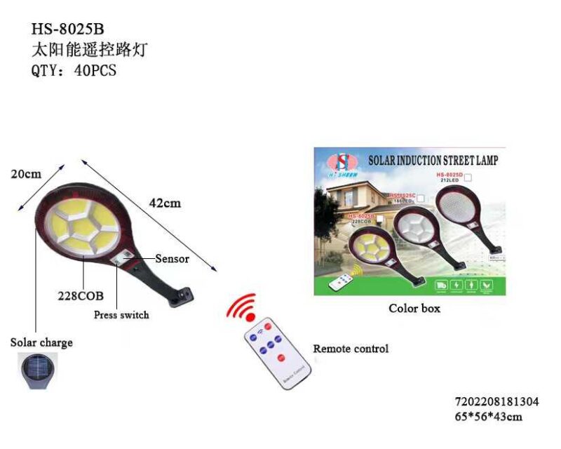 Ηλιακός προβολέας LED με αισθητήρα κίνησης - 8025B - 181304