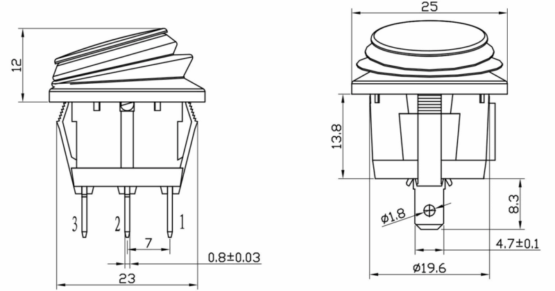 Διακόπτης οχημάτων On/Off - R-F13206A-33-2U - 180937