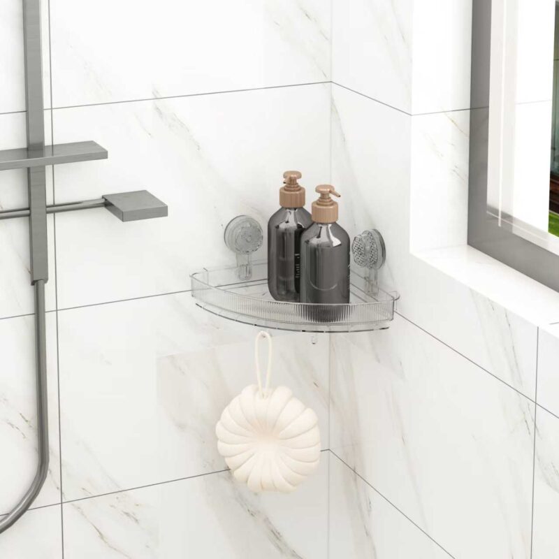 Επιτοίχιο γωνιακό ράφι μπάνιου πλαστικό - 4105 - 718561