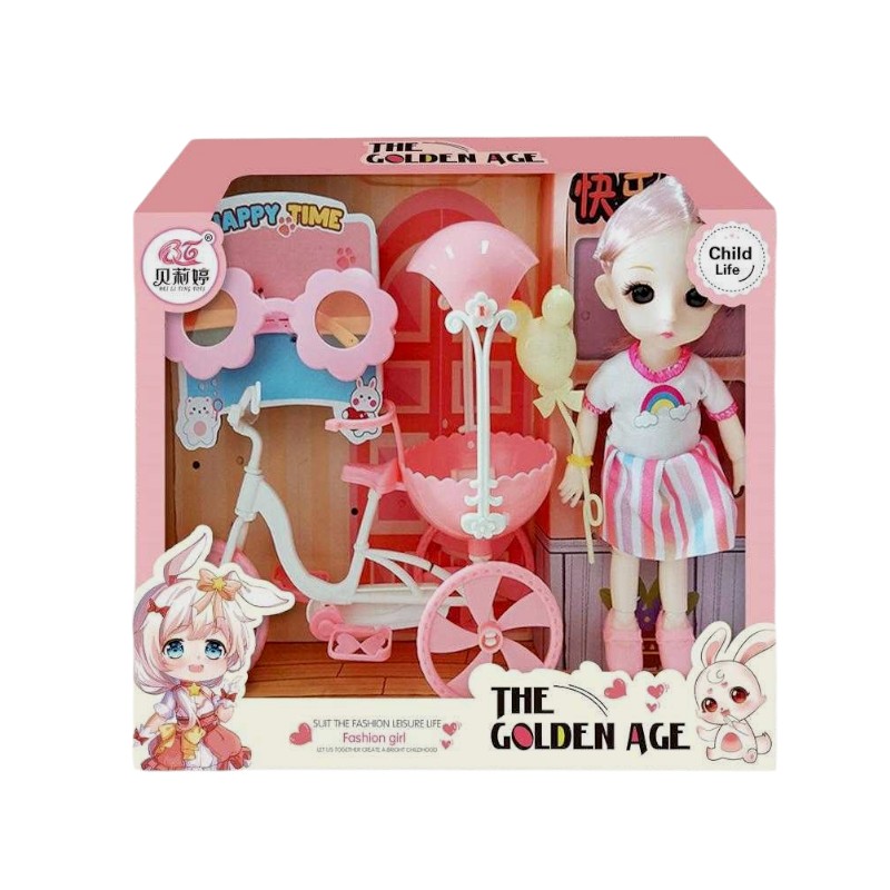 Σετ κούκλα Vintage με ποδήλατο - A810016 - 215348