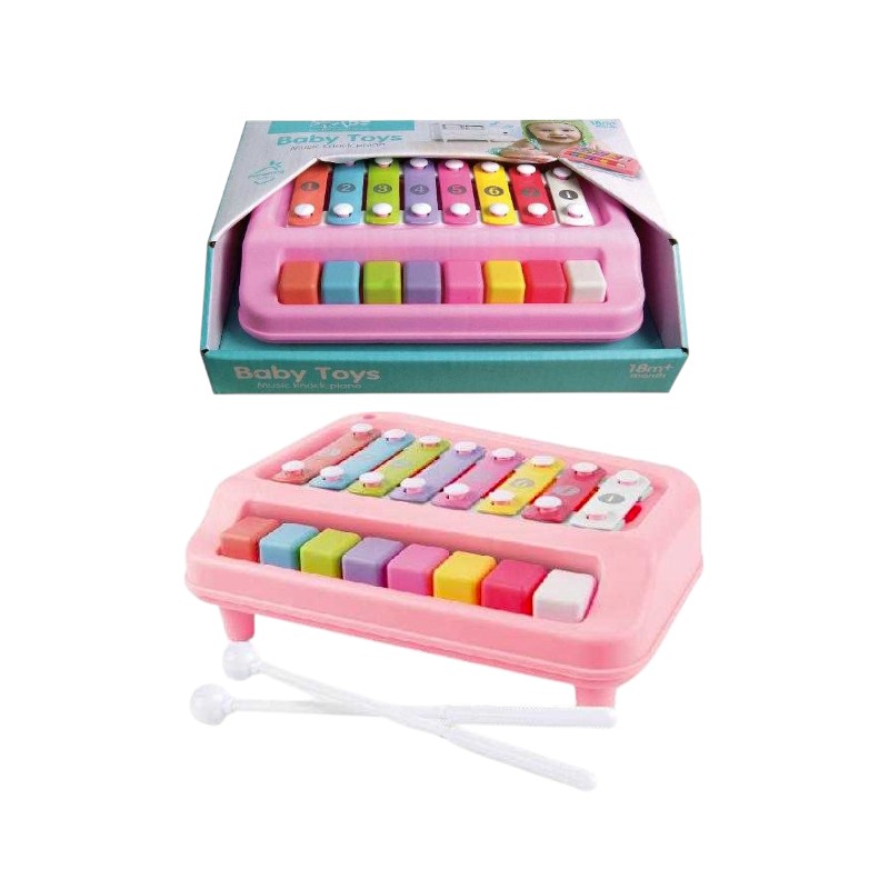 Παιδικό ξυλόφωνο & πιάνο - S210-9 - 215469 - Pink