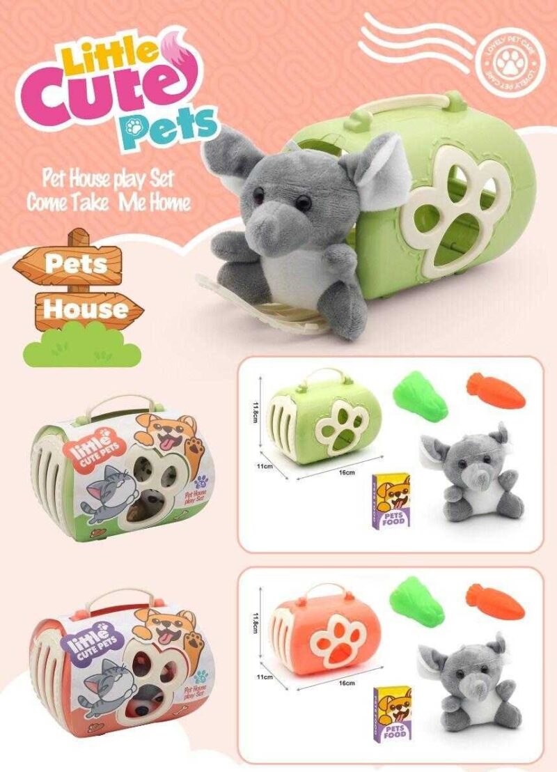 Λούτρινο ελεφαντάκι με τσάντα μεταφοράς και αξεσουάρ - 2F626-F - 215596