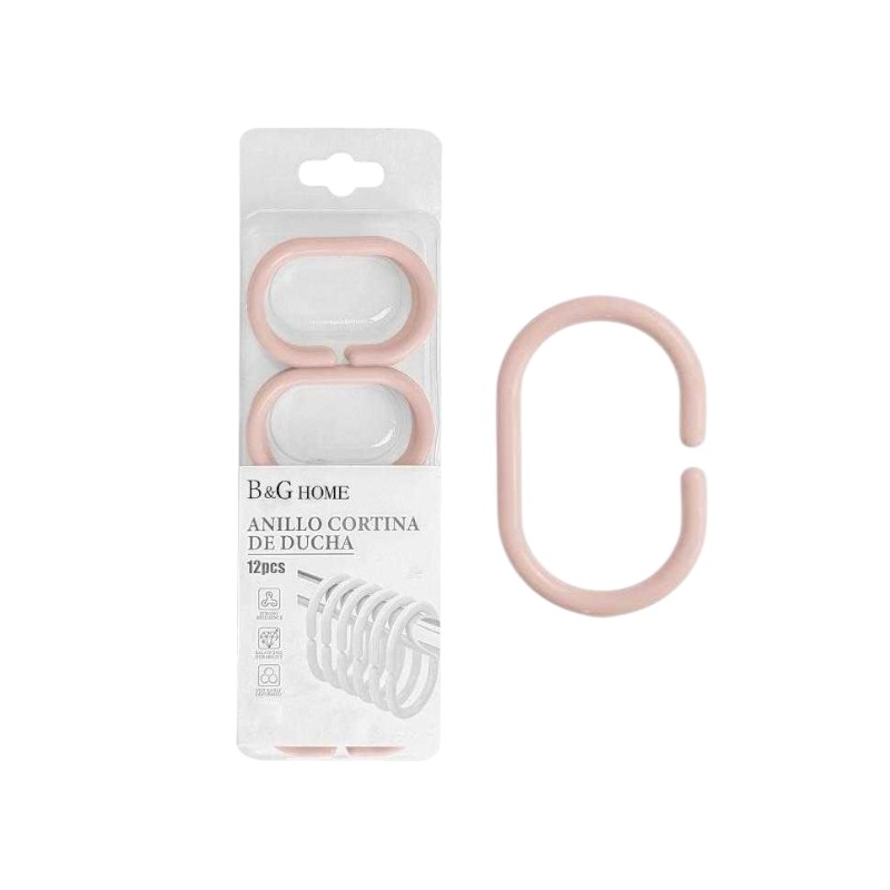 Κρίκοι κουρτίνας μπάνιου - Light Pink - 21659
