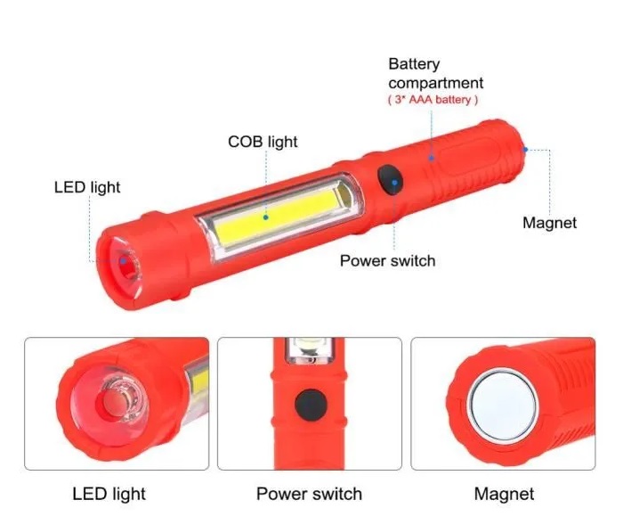 Φακός μπαταρίας LED Mini - Ράβδος - 909A - 219095 - Black