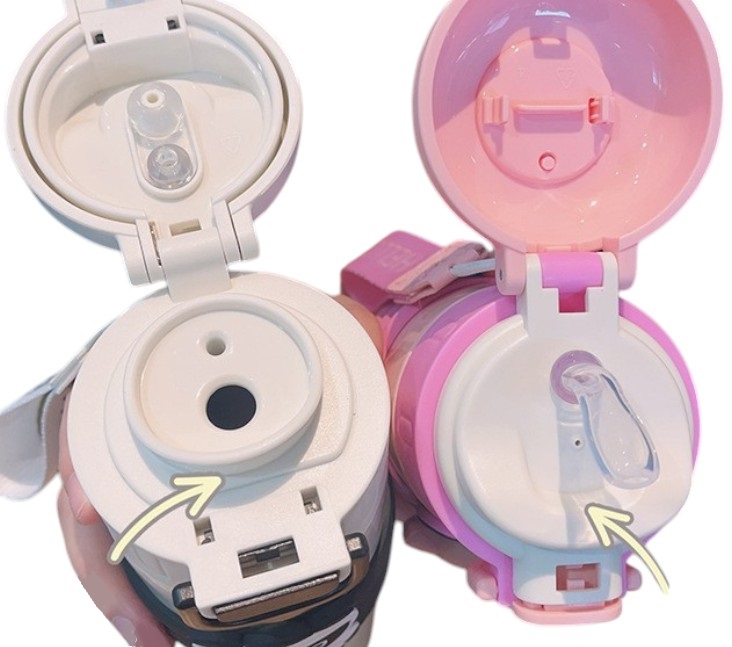 Παιδικό παγούρι-θερμός με καλαμάκι - 500ml - 219446 - Pink