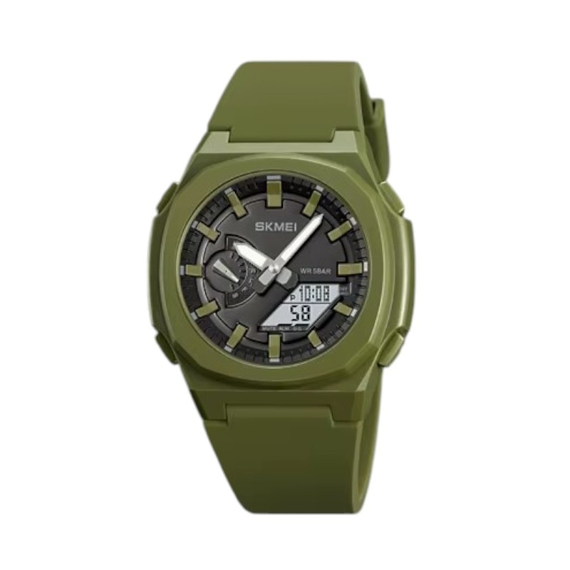 Ψηφιακό/αναλογικό ρολόι χειρός – Skmei - 2091 - Green/White screen
