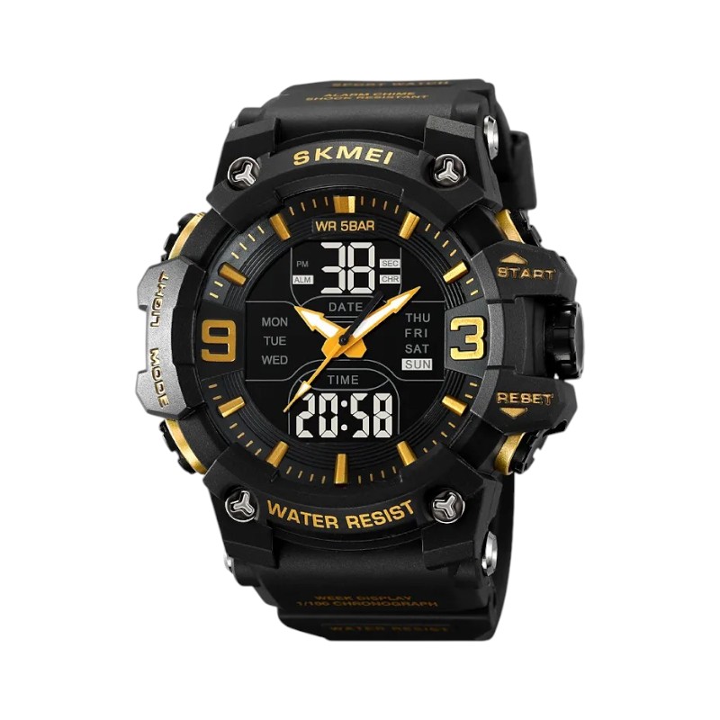 Ψηφιακό/αναλογικό ρολόι χειρός – Skmei - 2222 - Gold
