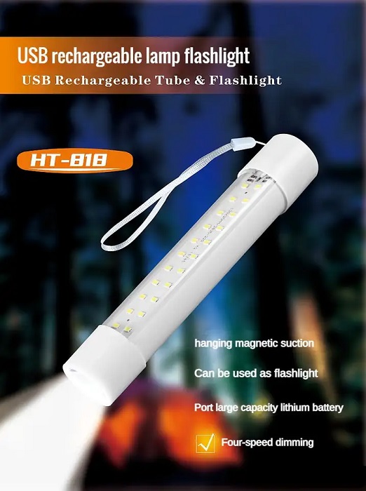 Επαναφορτιζόμενος σωλήνας φωτισμού LED με φακό - HT818 - 80W - 251476