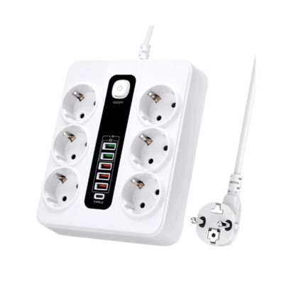 270181 Πολύπριζο 6 θέσεων με διακόπτη & θύρες USB - KOS-27018EU - 270181