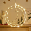 Χριστουγεννιάτικο φωτεινό διακοσμητικό 3D LED κρεμαστό - Φεγγάρι - 2pcs - 272308 - Warm White