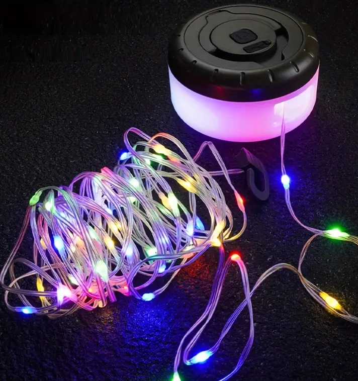 Επαναφορτιζόμενη λάμπα LED με γιρλάντα φωτισμού – String Light - YD2314 - 272543 - RGB