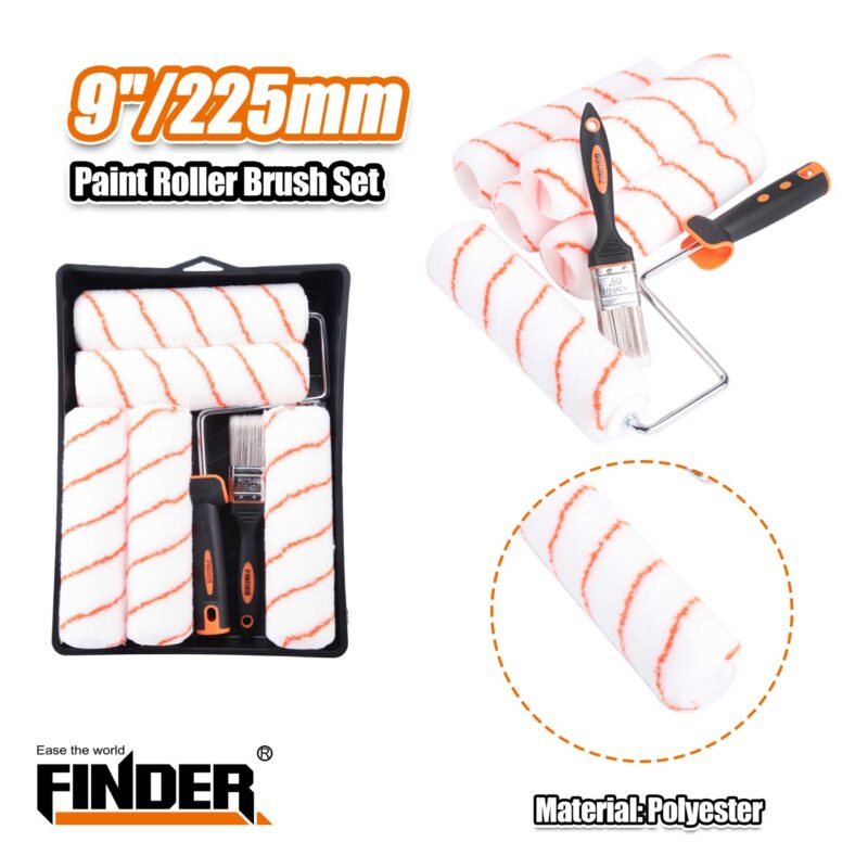 Σετ ρολό βαψίματος με ανταλλακτικά & πινέλο - 9" - 7pcs - Finder - 195369