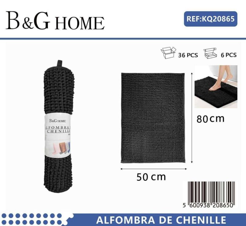 Πατάκι μπάνιου - M0829 - 6C - 50x80cm - Black - 20865