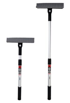HEYNER καθαριστής τζαμιών 407300, τηλεσκοπικός έως 80cm, ασημί/μαύρος