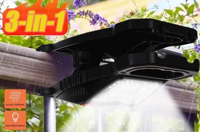 Επαναφορτιζόμενος προβολέας LED Clip με ηλιακό πάνελ - 887C-COB  - 419215