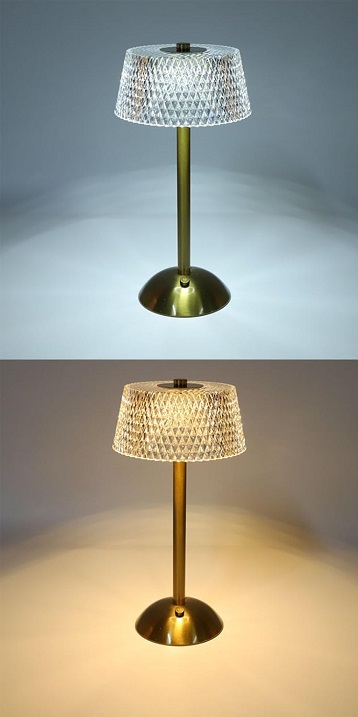 Επαναφορτιζόμενο επιτραπέζιο φωτιστικό LED - 43-5 - 430163 - Gold