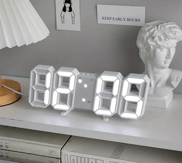 Ψηφιακό ρολόι – Ξυπνητήρι - 6609 - 466097 - White