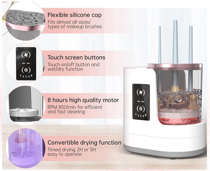 Ηλεκτρική συσκευή καθαρισμού και στεγνώματος πινέλων μακιγιάζ - 481166