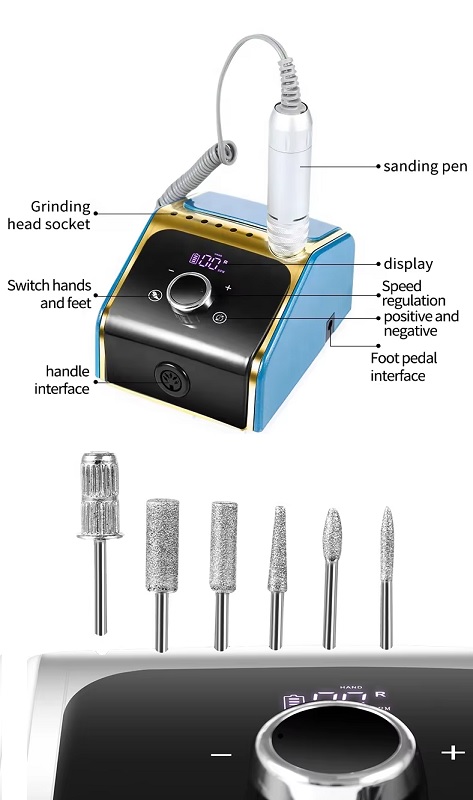 Ηλεκτρικός τροχός μανικιούρ-πεντικιούρ - VKN-BQ758 - 581610 - Blue