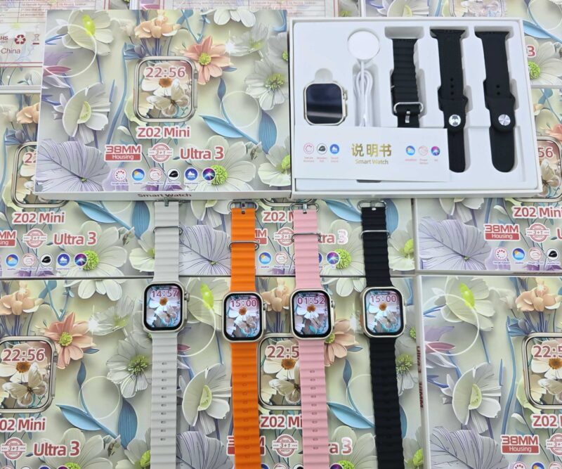 Σετ Smartwatch με 3 λουράκια - Z02 Mini - 064991 - Orange