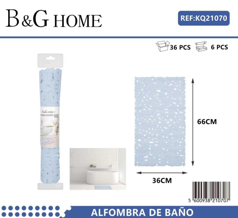 Αντιολισθητικό πατάκι μπάνιου - M0842 - 36x66cm - Light Blue - 21070