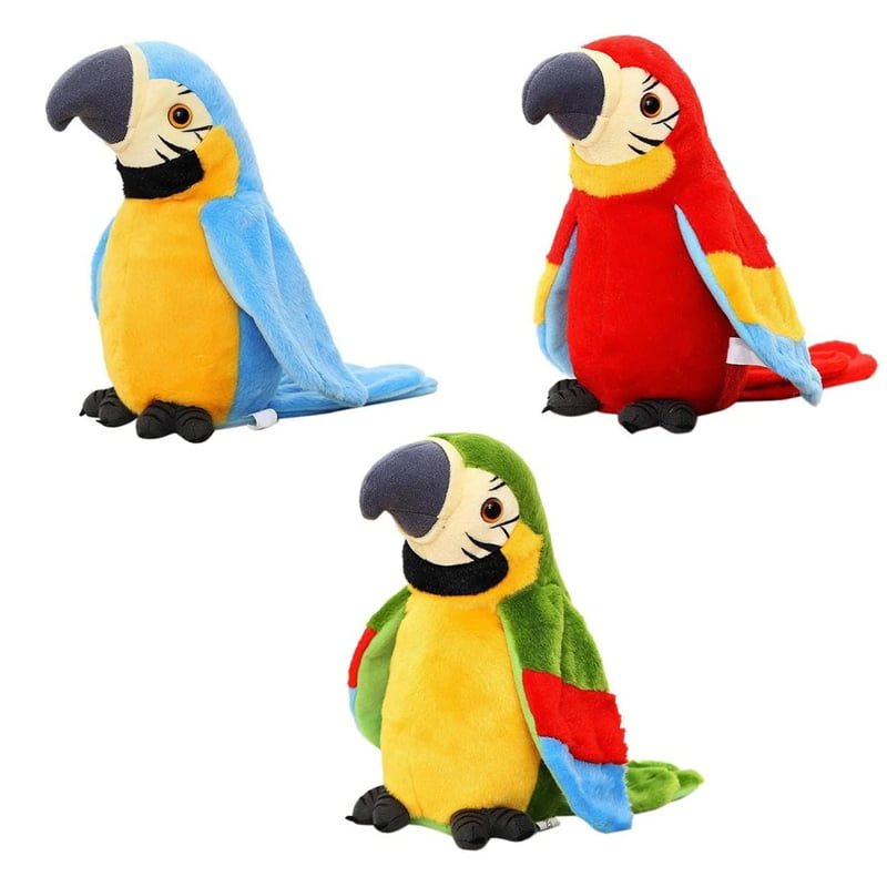 61097 Λούτρινος Παπαγάλος Plush Parrot που Μιλάει Μιμείται και Κουνάει τα Φτερά - Parrot