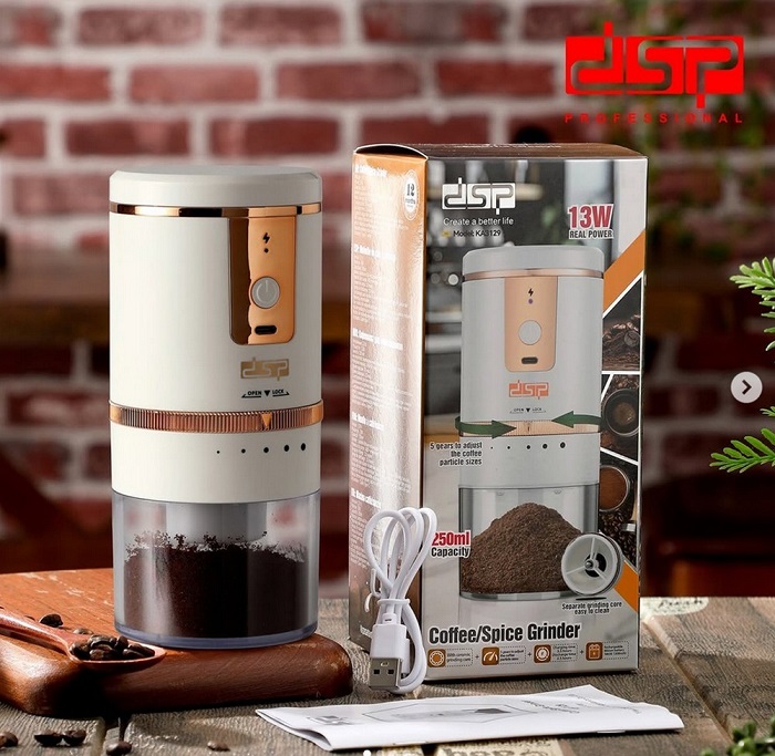 Επαναφορτιζόμενος μύλος άλεσης καφέ - KA3129-White - DSP - 617994