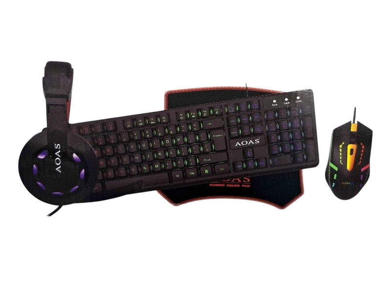 Πλήρες σετ Gaming 4 σε 1 - LED RGB - WB1077 - AOAS - 655181