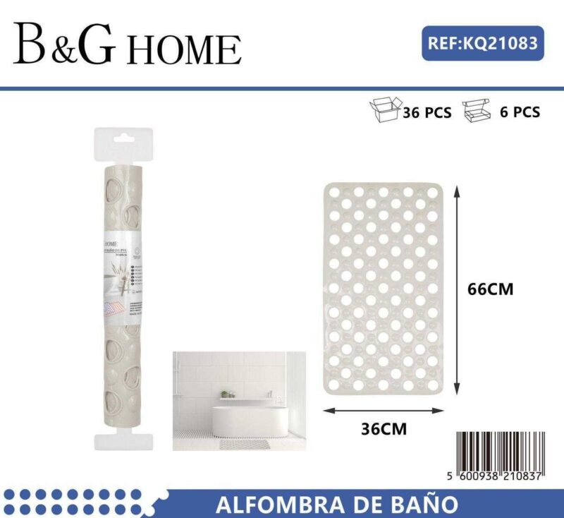 Αντιολισθητικό πατάκι μπάνιου - M0832 - 36x66cm - White - 21083