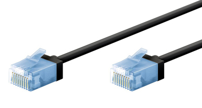 74240 GOOBAY καλώδιο δικτύου 74240, CAT 6A U/UTP, ultra slim, copper, 500MHz, 7.5m, μαύρο