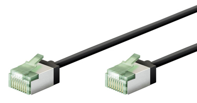 GOOBAY καλώδιο δικτύου 74350, CAT 8.1 U/FTP, ultra slim, copper, 2000MHz, 0.15m, μαύρο