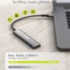GOOBAY USB hub 76563, 4x θυρών, USB 3.2, 5Gbps, USB-C σύνδεση, γκρι