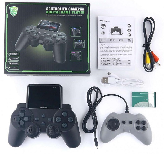 Φορητή κονσόλα παιχνιδιών με 2ο χειριστήριο - S10 - 810460 - Black