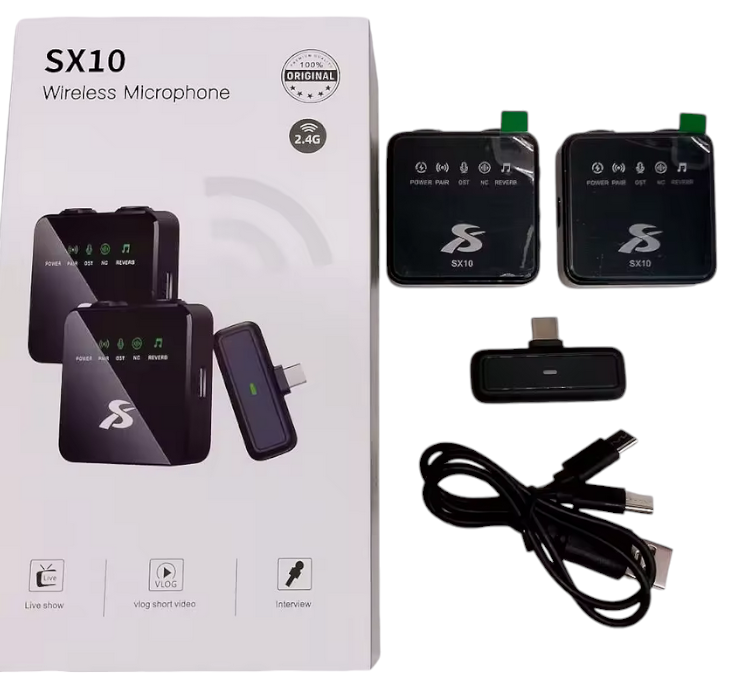 Ασύρματο mini επαναφορτιζόμενο πυκνωτικό μικρόφωνο για καταγραφή ήχου - iP/Lightning - SX10 - 811368