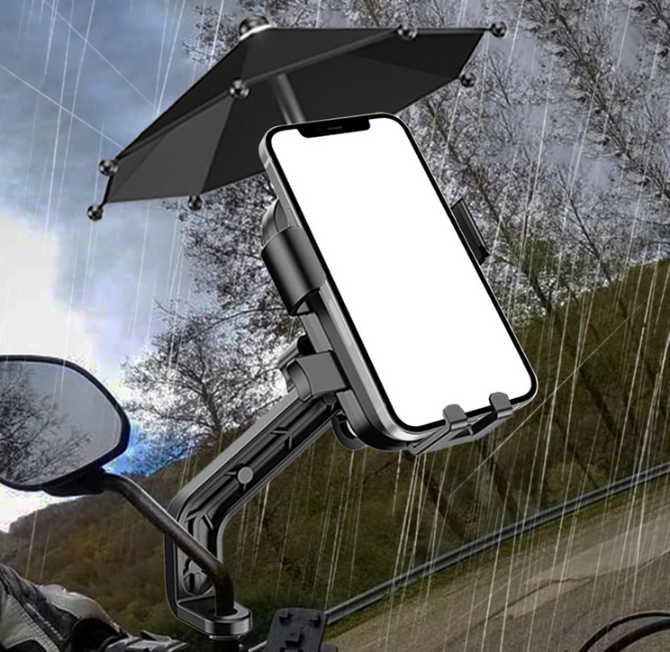 Βάση στήριξης smartphone ποδηλάτου/μοτοσυκλέτας με σκίαστρο - YC-M2S - 811900 - Black