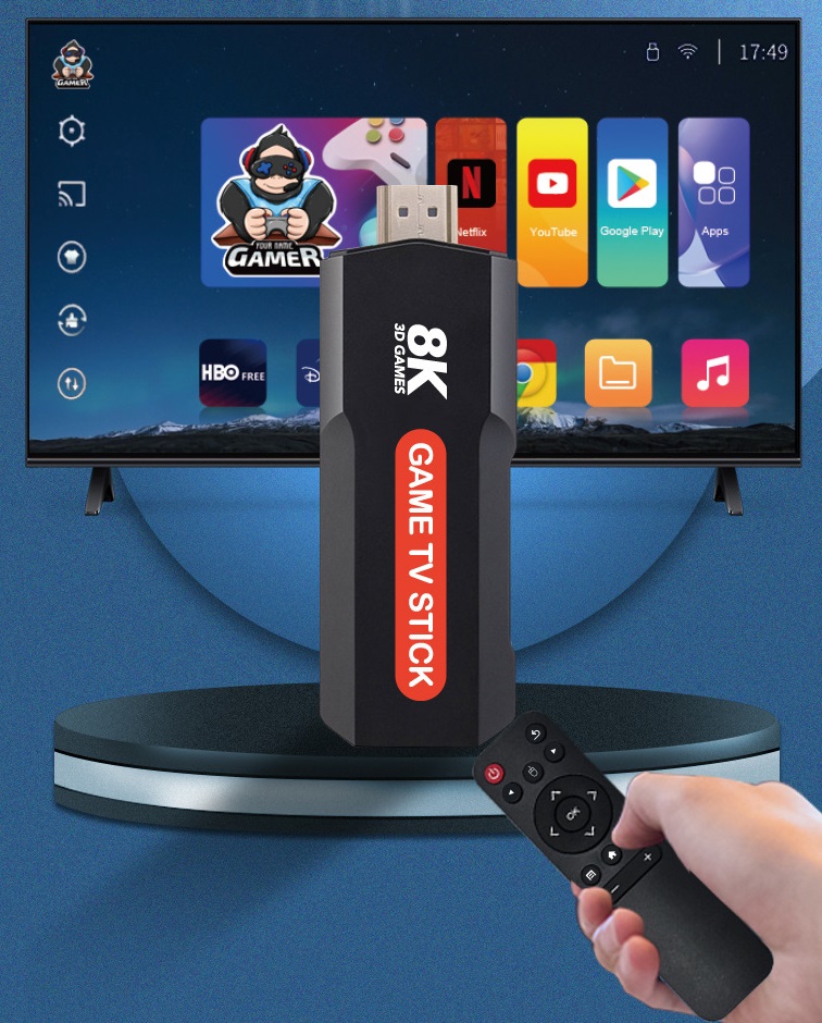Φορητή κονσόλα παιχνιδιών Stick & TV Box με 2 χειριστήρια - Q9 MAX - 812341